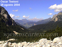 La Val Fiorentina e il Gruppo del Sella dal ghiaione occidentale