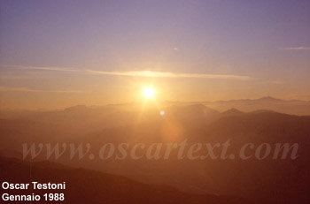 Il tramonto dalla cima di Monte Adone